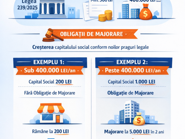 Capital social SRL 2026 – reguli de majorare și exemple